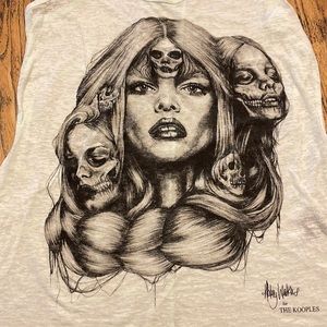 The Kooples x Abbey Watkins Green Graphic Tee Tank Small